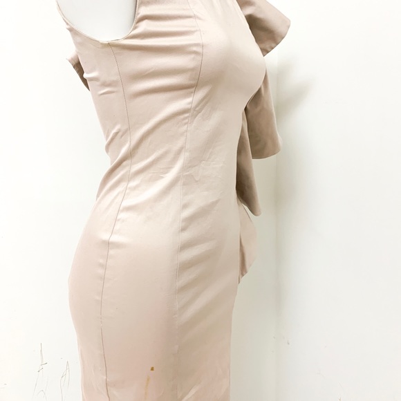 French Connection Dress Sheath Ruffle  Dress beige - Picture 7 of 8